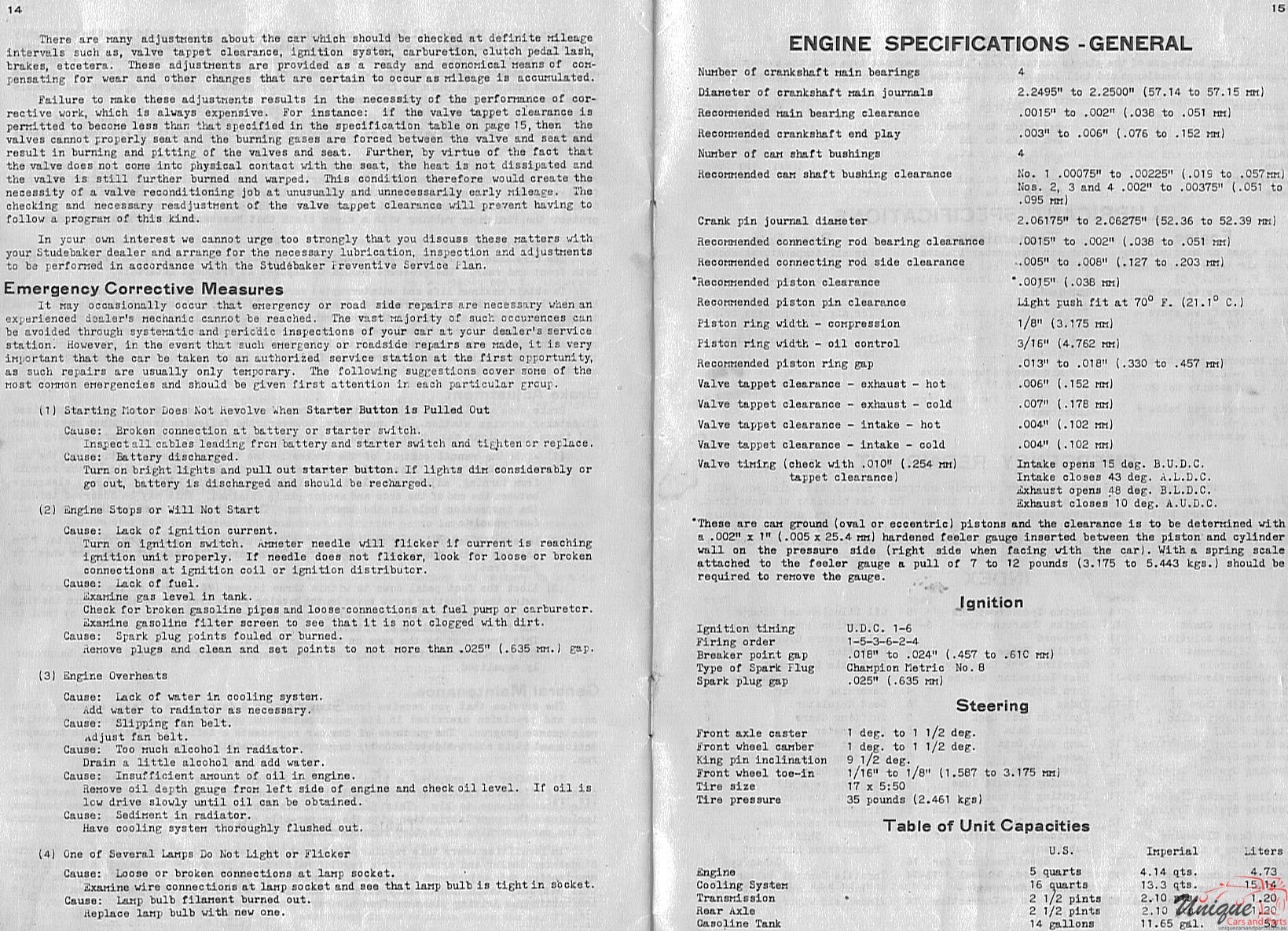 1934 Studebaker Dictator Owners Manual Page 2